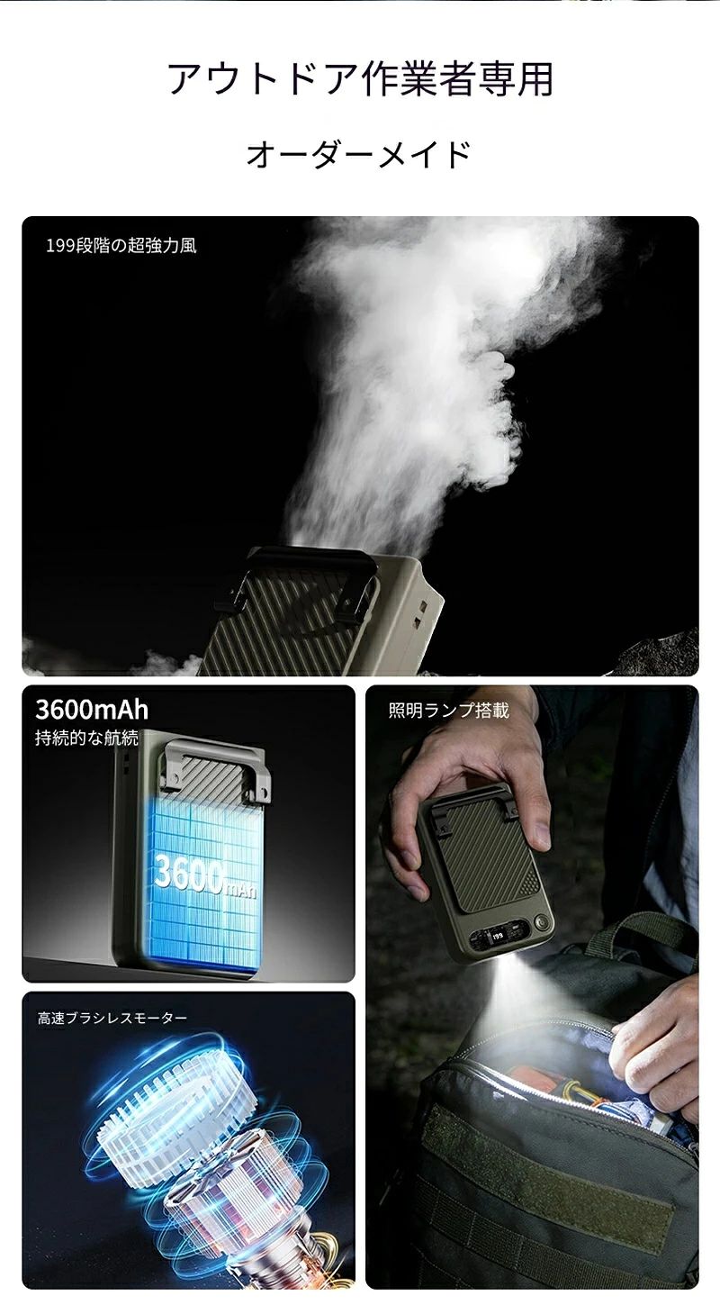 【 SALE】2026 新作腰掛け扇風機は 199 段階風量調整可能な強力ファンで、3600mAh ...