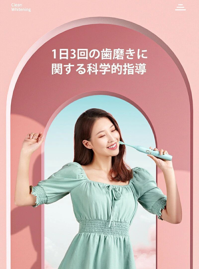電動歯ブラシ 音波式歯ブラシ 歯ブラシ 替えブラシ3本 IPX8防水 タイマー機能搭載 ...