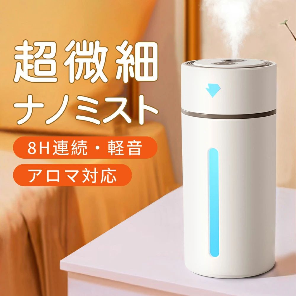加湿器 卓上 小型 超音波 オフィス 除菌 大容量 静音 USB アロマ 次亜塩素酸水対応 空焚き防止 ミニ加湿器 LEDライト 車載用 乾燥対策 卓上加湿器 保湿 省エネ 320ml 2種類モード ウィルス対策 水漏れ防止 寝室 リビング 抗菌 ギフト