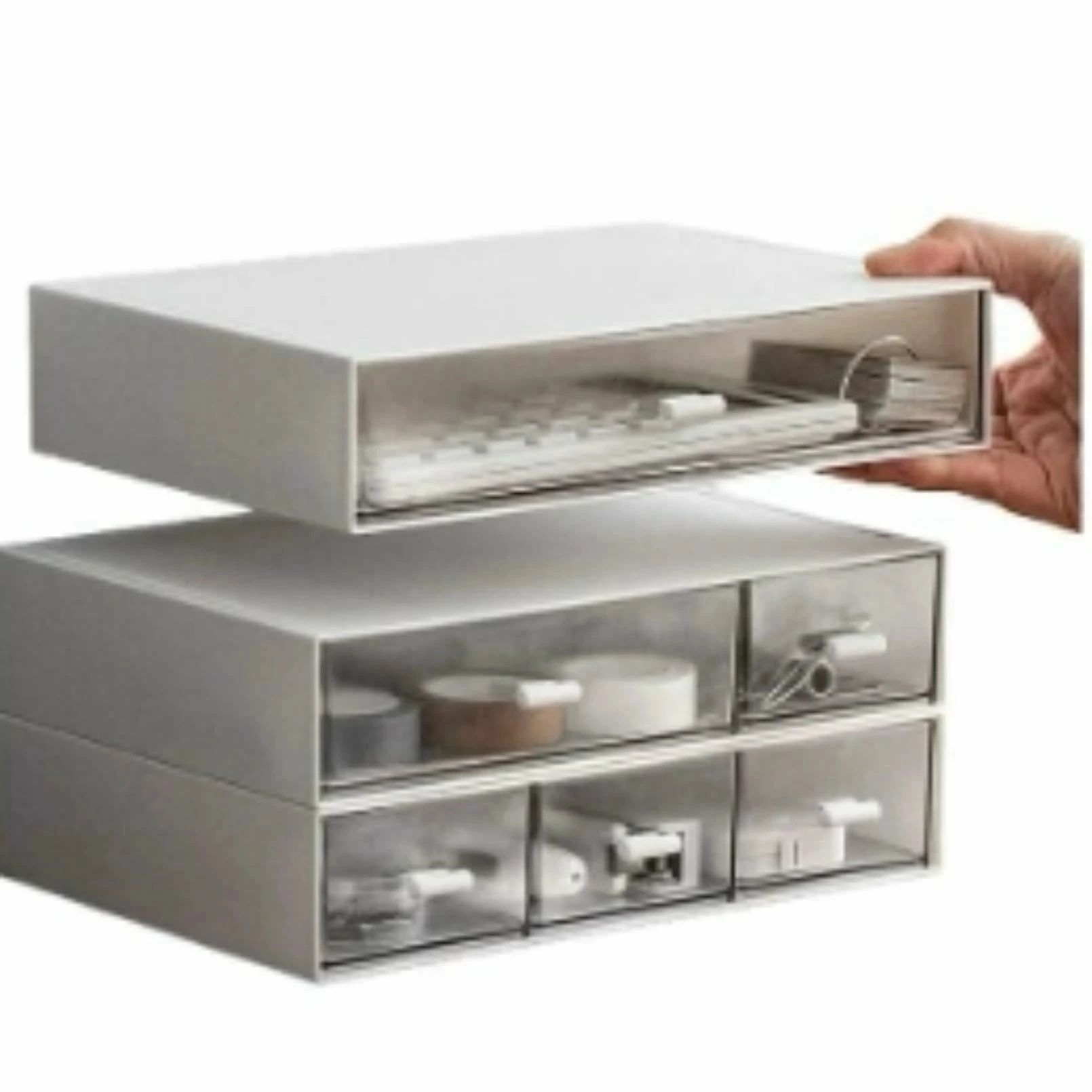 Rakuten - レターケース 小物入れ引き出し 書類ケース 小物収納ボックス 卓上 文房具 () 化粧品 三段 事務用品 収納ボックス 卓上小物ケース
