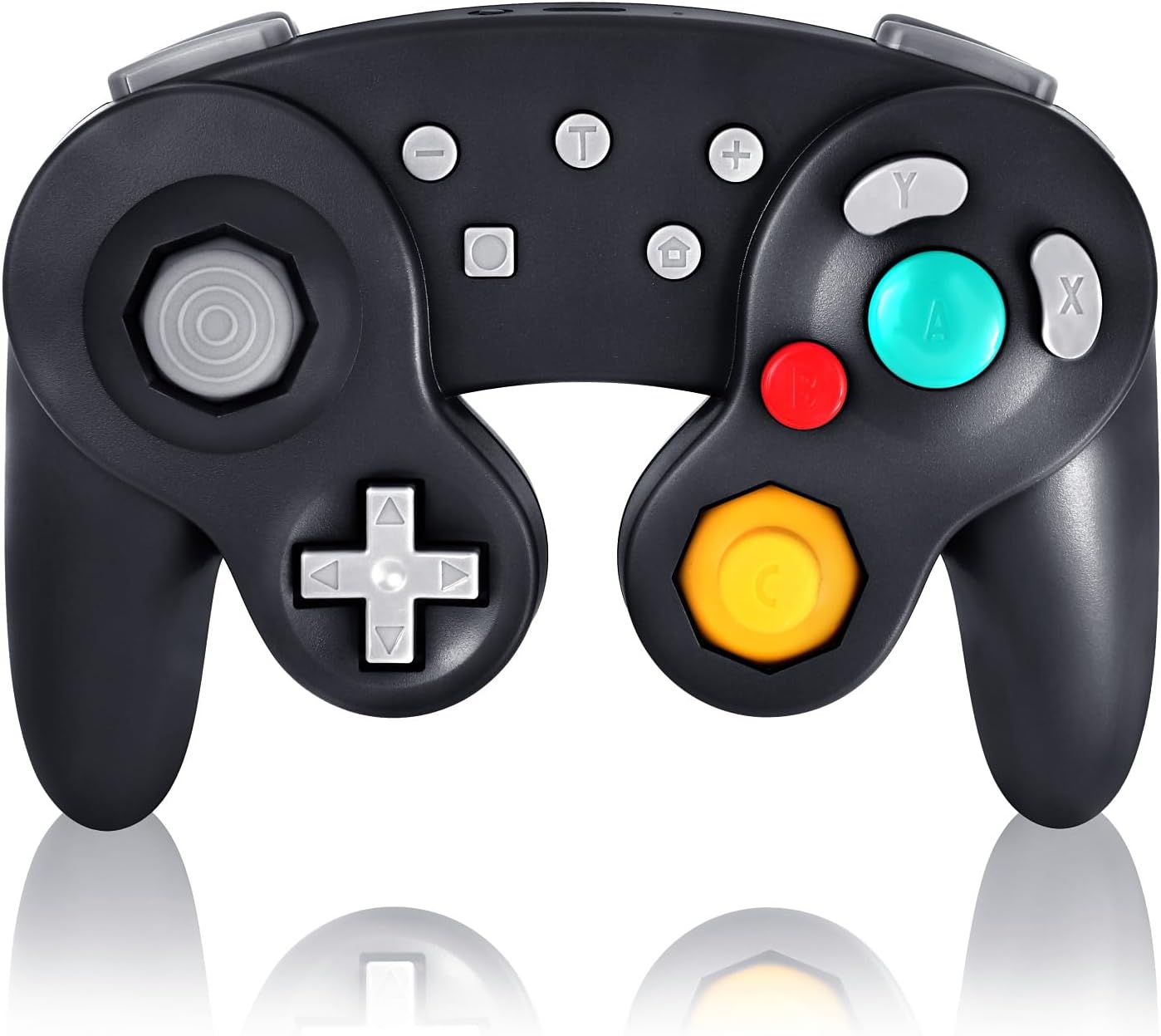 ゲームキューブ型 (ブラック) 振動機能） & （ターボ コントローラー Switch Pro