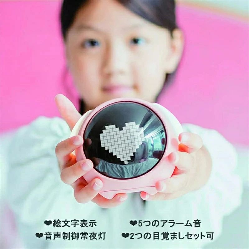 目覚まし時計 置き時計 クロック デジタル ダック目覚まし時計 キャラクター かわいい アナログ 北欧 プレゼント ミニ 子供 女の子 男の子 お祝 卓上 シリコン シンプル ライト おしゃれ キュートな表情アラーム時計 丸型 音声コントロール対応 [2]