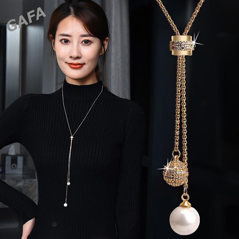 Rakuten - シルバー ゴールド ロング キラキラ アクセサリー ペンダント ネックレス シンプル ダイヤ レディース チェーン