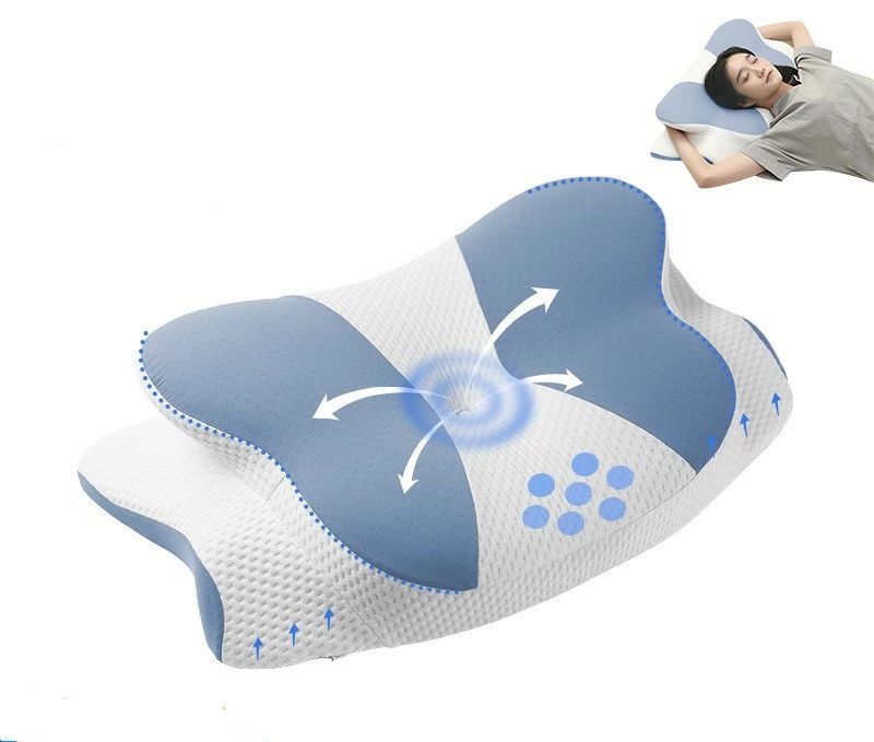 頸椎枕 人間工学的整形外科ベッド枕 睡眠用 クレードルデザイン 横向き/背中/腹部寝時の快適サポート 無臭形状記憶フォーム枕 首の痛みを緩和
