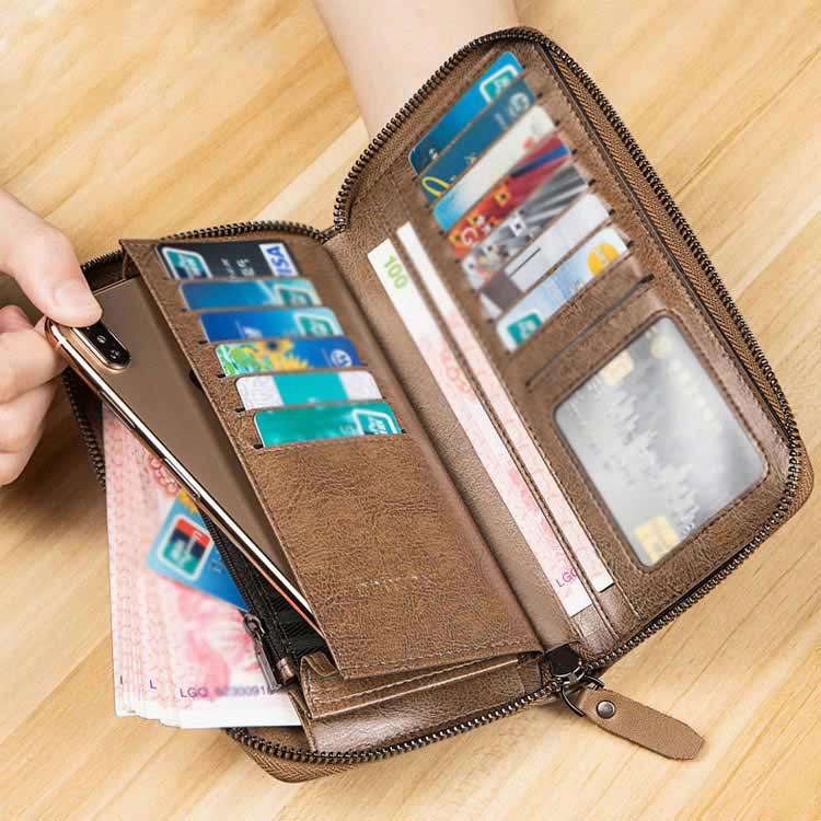 Rakuten - メンズ プレゼント ラウンドファスナー 本革 牛革 【送料無料】【全3色】大容量！財布 長財布 父の日 ロングウォレット 30代 さいふ 【送料無料】【全3色】大容量！財布 40代 50代 人気 通勤 OL