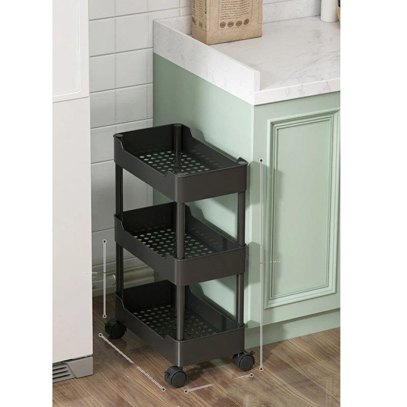 厨房收纳 - 省スペー 大容量 収納カート キッチンカート 耐荷重 コーナーラック 小物収納 キャスター付き キッチンワゴン