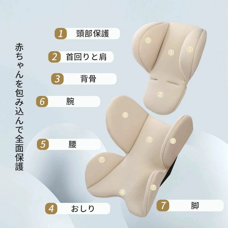インナークッショ シートベルト固定 ジュニアシート インナークッション チャイル...