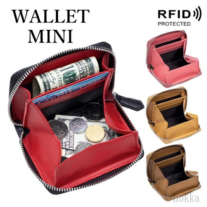 Rakuten - 小銭入れ カードケース かわいい 本革 牛革 ミニウォレット レディース メンズ ミニコイン入れ ミニ財布 大容量 クレジットカード 安全 お財布 ウォレット カード入れ 防止 ケー