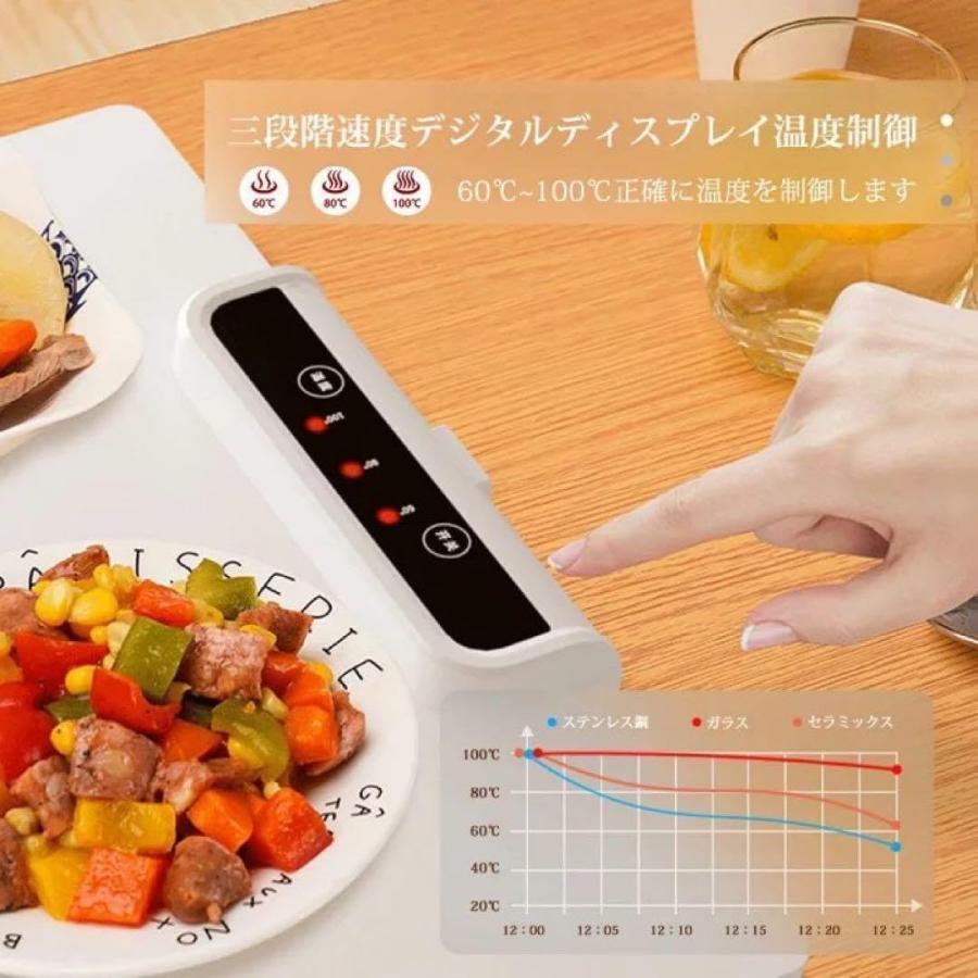 商品盛りだくさん楽天市場店のホットプレート 電気保温トレイ 食品保温プレート 折りたたみ式 3段階の温度設定 60℃/80℃/100℃ 多機能食品断熱ボード フードウォーマー ホットプレート 収納袋付き お手入れも簡単 ケータリング ホームディナー用食品保温ボード｜アングル3