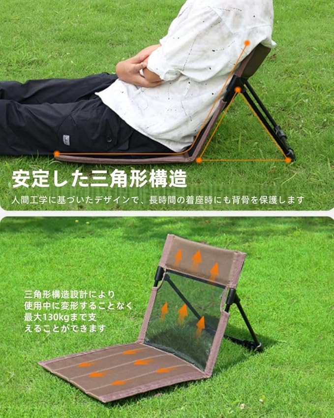 折りたたみチェア 背もたれ アウトドア コンパクト 100kg 耐荷重 軽量 アウトドア ...