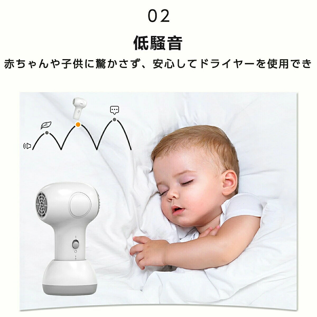 商品盛りだくさん楽天市場店のドライヤー コードレス ヘアドライヤー USB充電式 小型 ドライヤー 軽量 50℃恒温 2000mAh ヘアケアドライヤー 子供用 肌 髪 過熱防止 低騒音 コンパクト 家庭用/旅行用 出産祝い プレゼント｜アングル3