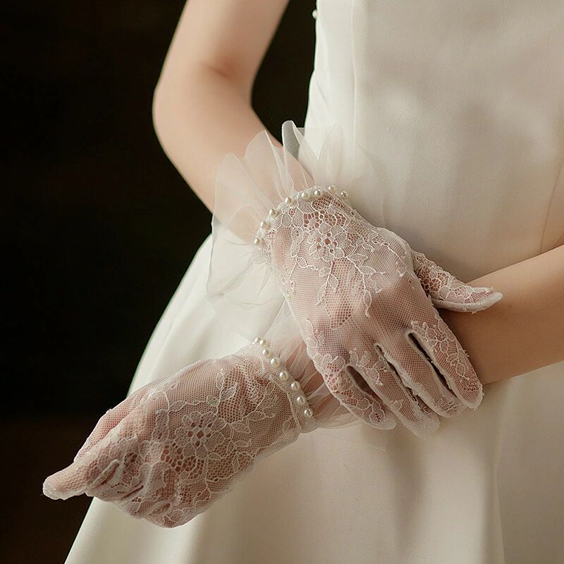 丈 約28cmウエディング、結婚式、ブライダル、二次会、発表会、パーティーにご利用いただける、花嫁様向けウェディングドレス小物。ウエディング グローブ 手袋 パール バッグ 小物 ブランド雑貨 続々登場