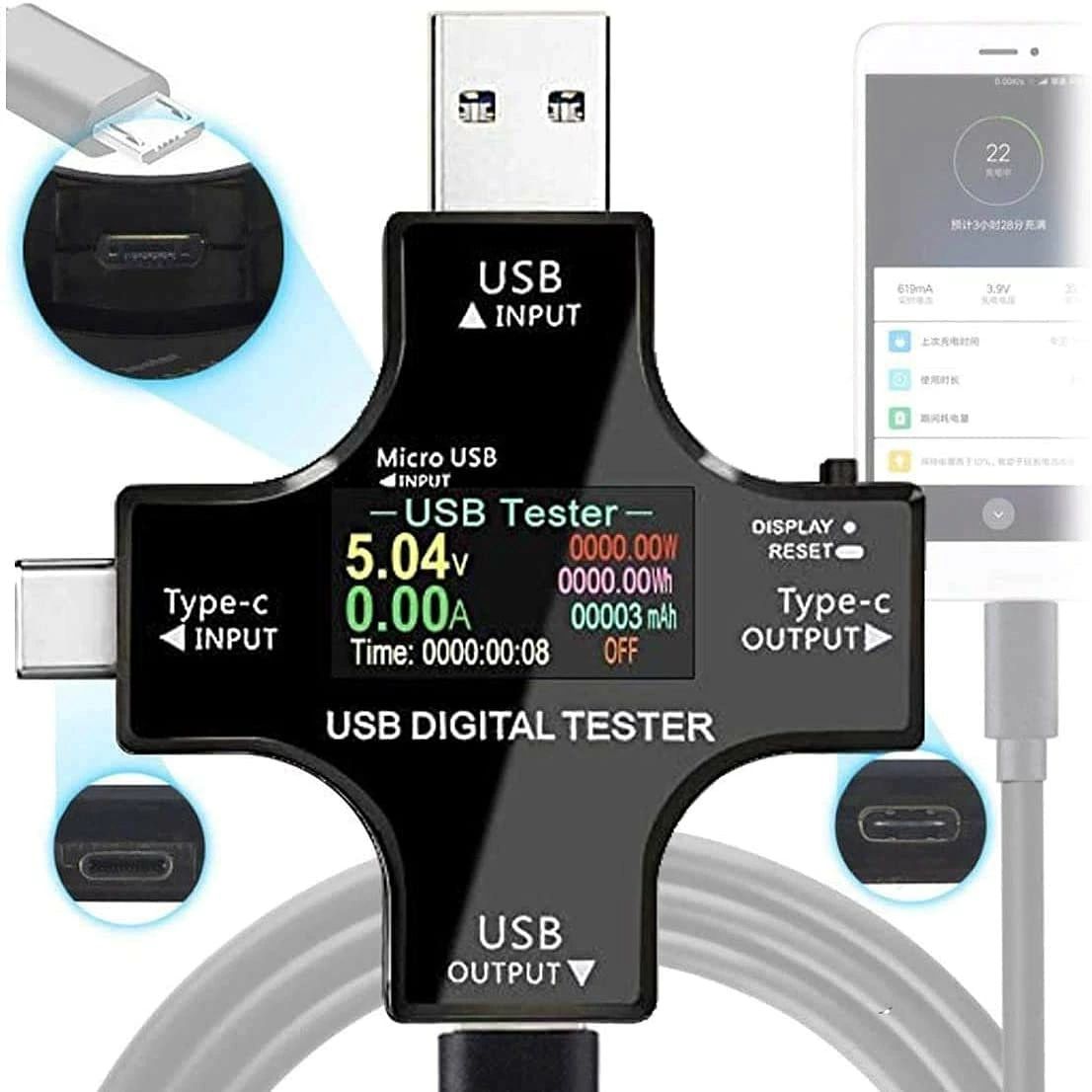 QC3.0/ 電流計 マルチメーターテスター Charge テスター 3.60~36.0V Type-C Androi...
