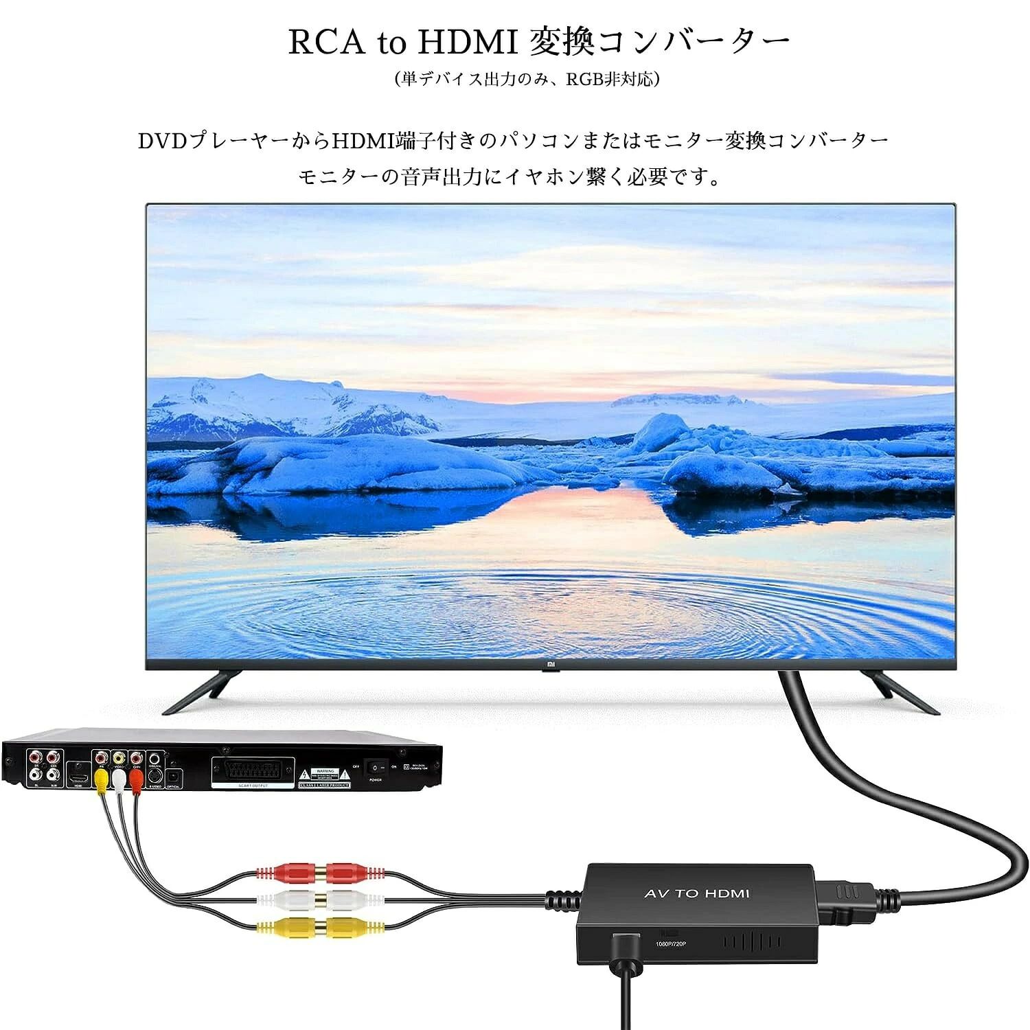 【進化版】RCA to HDMI 変換コンバーター AV コンポジット hdmi 変換アダプタ 3色...