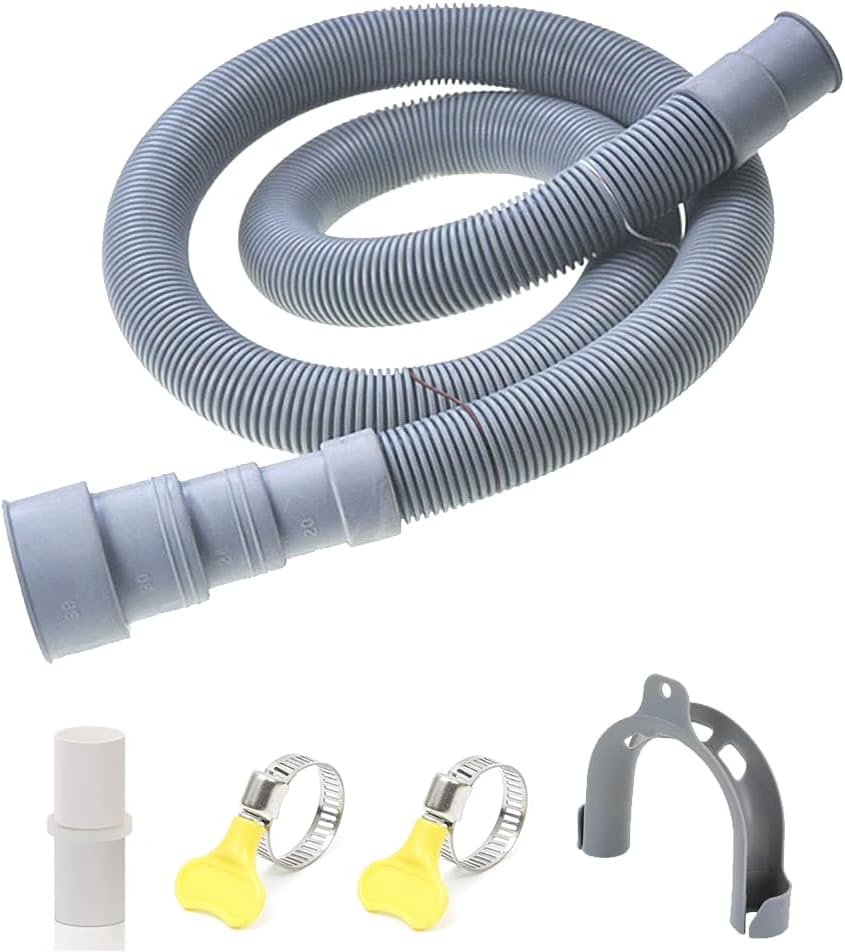 濯機用ホース 長さ2m 直径20-38mm 洗濯機用排水ホース 自動洗濯機排水 延長 厚い 取付簡単 PVC 抗菌 防臭 抜け防止 水漏れ防止 耐久性 自動排水 ホースクランプ付き