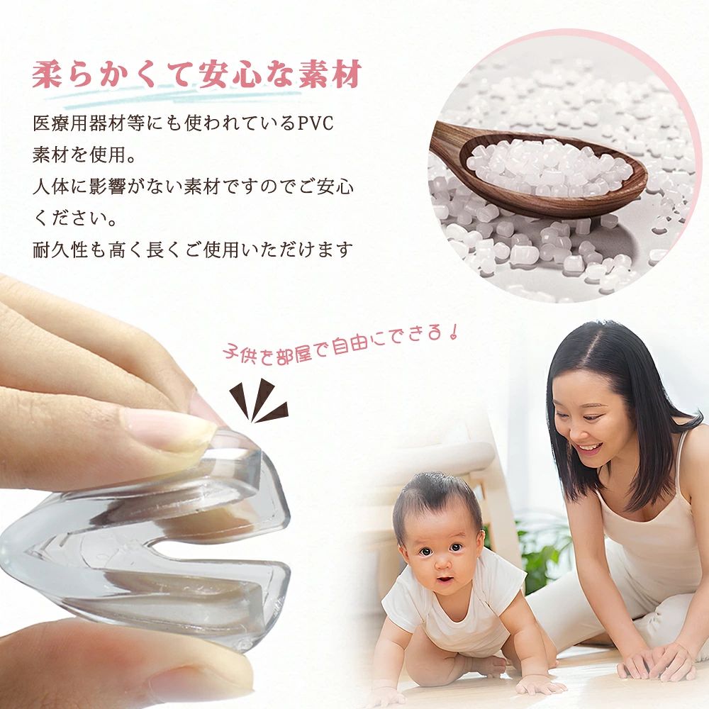 コーナーガード 透明 コーナーガード クッション コーナークッション 緩衝材 子供 子ども 赤ちゃん 事故防止 ケガ防止 L字型 クリア 目立たない 両面テープ ベビーガード 頭 転倒防止 地震対策 テーブル デスク BB lotsofproduct-10029194 商品盛りだくさん楽天市場店 サンプル画像3