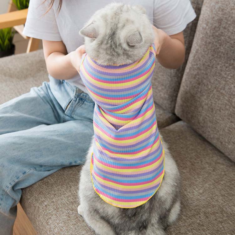 猫服 ペット服 インナー ニット セーター ペットウエア 裏起毛 猫 愛猫 犬 ペット ペット用品 防寒 タンクトップ カラフル あったか ペットグッズ 洋服 秋 冬 シンプル カジュアル かわいい お出掛け お散歩 メール便