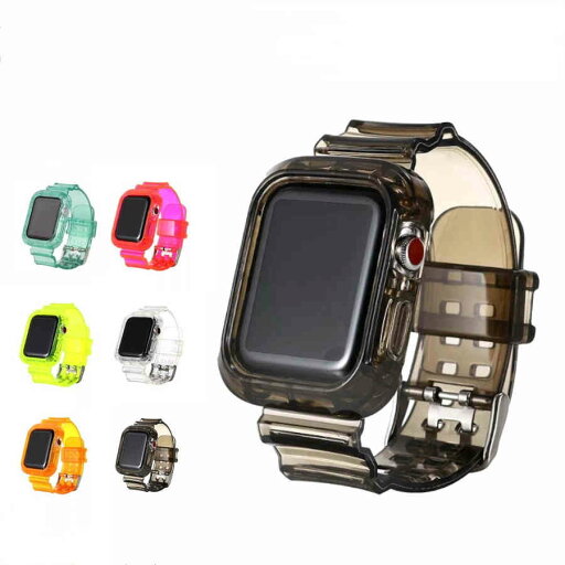 一体型 Apple 6/5/4/3/2/1 Series アップルウォッチ SE Watch 38/40mm 42/44mm バンド 交換用 腕時計ベルト クリアー 防水 一体型 Apple 6/5/4/3/2/1 Series アップルウォッチ SE Watch 38/40mm 42/44mm バンド 交換用 腕時計ベルト クリアー 防水