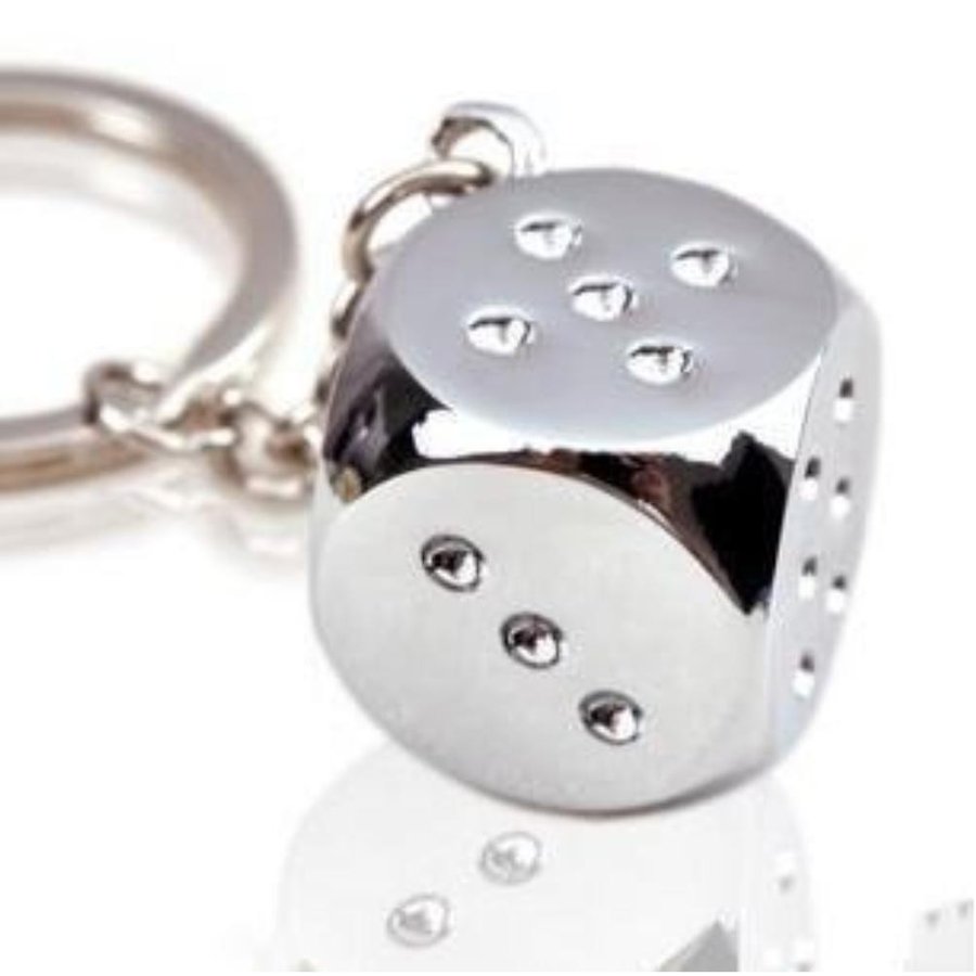 ダイス シンプルで メタリックな おしゃれ シルバーの サイコロ型