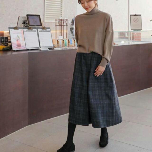 チェック柄 九分丈 ワイドパンツ ガウチョパンツ スカーチョ 送料無料　スカンツ ...