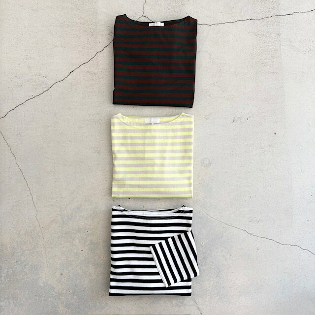 homspun【ホームスパン】ボーダー天竺ロングスリーブプルオーバー【送料無料】【レディース】【長袖Tシャツ】(4.0)