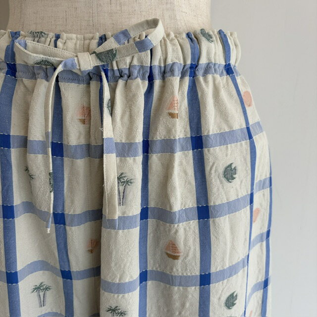 qirimarine check gather pants