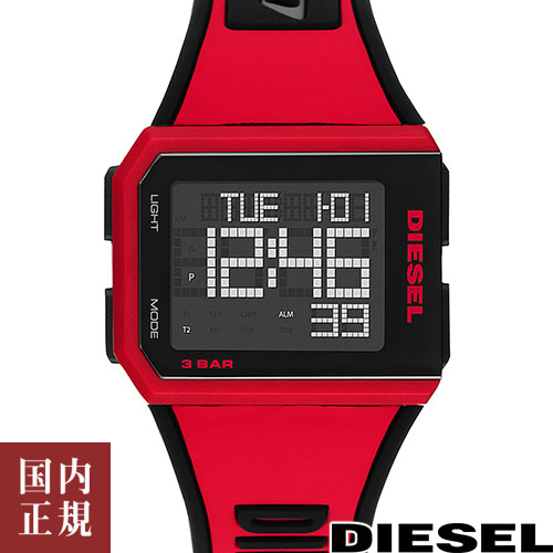 2000 1000 777 500円クーポン配布中 3/27迄 DIESEL ディーゼル 腕時計 メンズ レディース チョップド 39mm デジタル マットブラック/レッド CHOPPED DZ1923 安心の正規品 代引手数料無料 送料無料 あす楽 即納可能