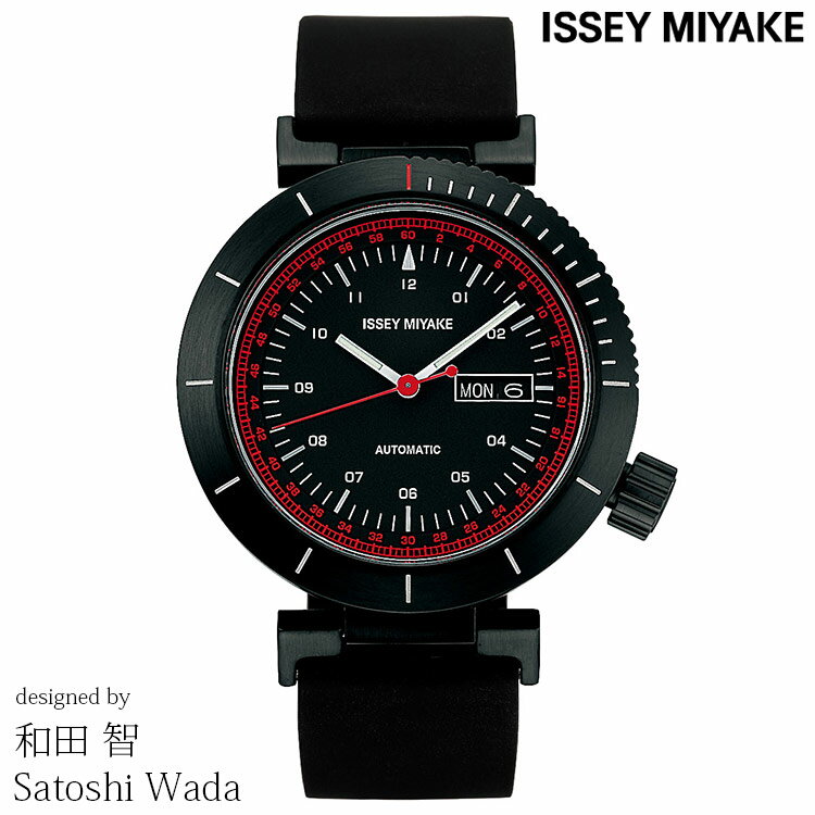 2000・1000・777・500円クーポン配布中!6/11迄!ISSEY MIYAKE イッセイミヤケ 腕時計 和田 智 W AUTOMATIC ダブリュオートマチック 自動巻き メンズ オールブラック ウレタンストラップ オート…