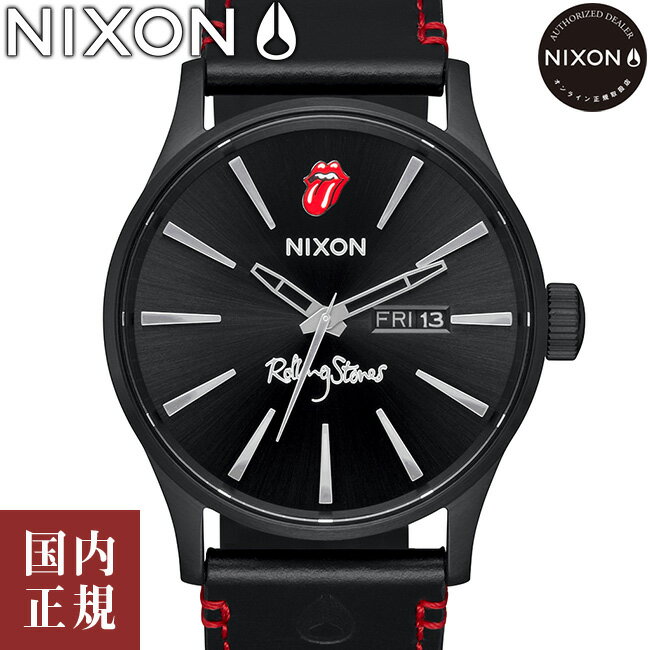 2000・1000・777・500円クーポン配布中!3/27迄!NIXON ニクソン 腕時計 メンズ ローリング・ストーンズ セントリーレザー ブラック A1354-001-00 安心の国内正規品 代引手数料無料 送料無料 あす楽 即納可能