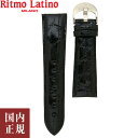 2000 1000 777 500円クーポン配布中 4/27迄 Ritmo Latino MILANO リトモラティーノ ミラノ ワニ革 替えベルト 24mm ブラック 24mmBK イタリア製 腕時計バンド ネコポス便送料無料 安心の国内正規品 代引手数料無料 あす楽 即納可能