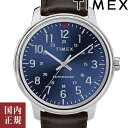 10％OFFクーポン配布中!4/1からご利用分!TIMEX タイメックス 腕時計 メンズ レディース メンズコア 42mm ブルー レザー ダークブラウン TW2R85400 安心の正規品 代引手数料無料 送料無料 その1