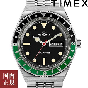 最大5,000円OFFクーポン有り！TIMEX タイメックス 腕時計 メンズ レディース Qタイメックス 38mm ブラック/グリーン TW2U60900 安心の正規品 代引手数料無料 送料無料 あす楽 即納可能