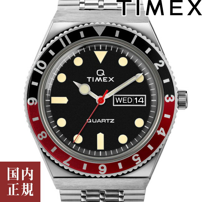 タイメックス 10％OFFクーポン配布中！5/18からご利用分！TIMEX タイメックス 腕時計 メンズ レディース Qタイメックス 38mm ブラック レッド シルバ TW2U61300 安心の正規品 代引手数料無料 送料無料