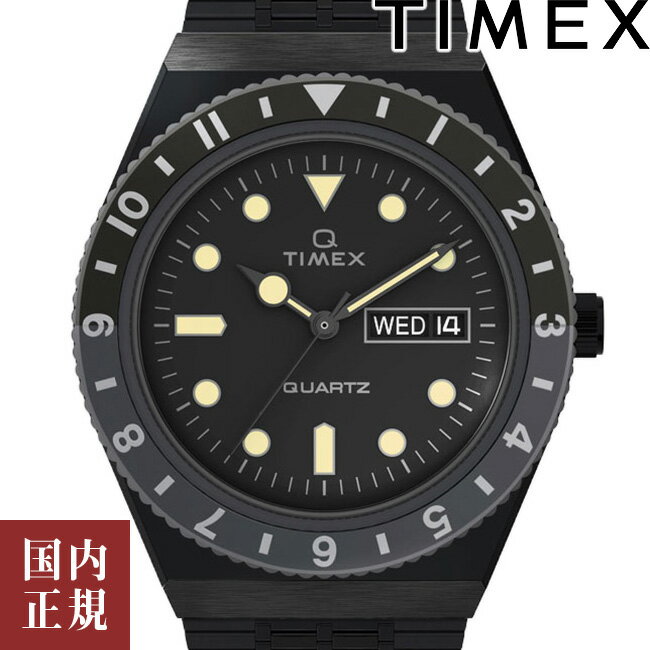 タイメックス 腕時計（メンズ） 10％OFFクーポン配布中！5/18からご利用分！TIMEX タイメックス 腕時計 メンズ レディース Qタイメックス 38mm ブラック TW2U61600 安心の正規品 代引手数料無料 送料無料 あす楽 即納可能