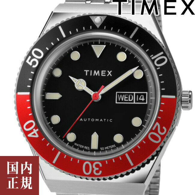 タイメックス 腕時計（メンズ） 10％OFFクーポン配布中!6/1(土)からご利用分!TIMEX タイメックス 腕時計 メンズ M79 自動巻き 40mm オートマ ブラック レッド シルバ TW2U83400 安心の正規品 代引手数料無料 送料無料