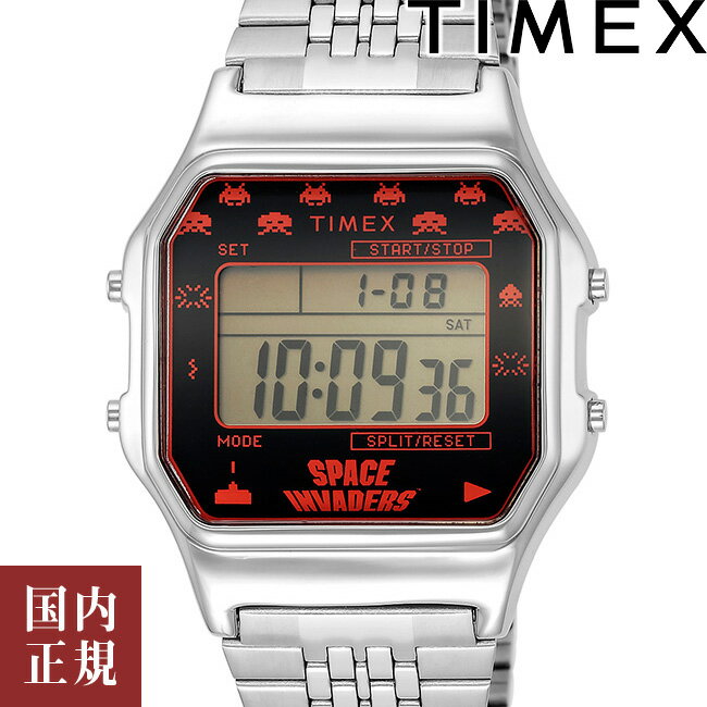 タイメックス 腕時計（メンズ） 10％OFFクーポン配布中!6/1(土)からご利用分!TIMEX タイメックス 腕時計 メンズ タイメックス80スペースインベーダー シルバー TW2V30000 安心の国内正規品 代引手数料無料 送料無料 あす楽 即納可能