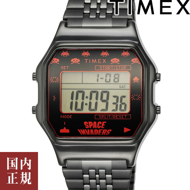 タイメックス 腕時計（メンズ） 10％OFFクーポン配布中！5/18からご利用分！TIMEX タイメックス 腕時計 メンズ タイメックス80スペースインベーダー ブラック TW2V30200 安心の国内正規品 代引手数料無料 送料無料 あす楽 即納可能