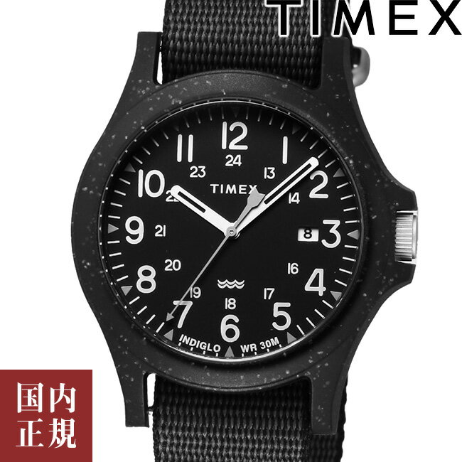 タイメックス 腕時計（メンズ） 2000・1000・777・500円クーポン配布中!5/16 1:59迄!TIMEX タイメックス 腕時計 メンズ リクレイム オーシャン 40mm ブラック TW2V81900 安心の国内正規品 代引手数料無料 送料無料 あす楽 即納可能