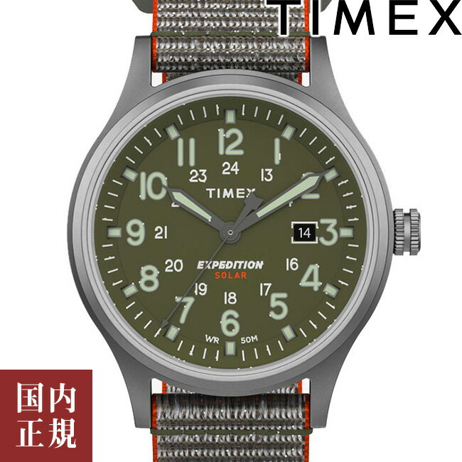 タイメックス 腕時計（メンズ） 10％OFFクーポン配布中！5/18からご利用分！TIMEX タイメックス 腕時計 メンズ スカウト ソーラー 41mm ファブリック グリーン TW4B18600 安心の正規品 代引手数料無料 送料無料 あす楽 即納可能