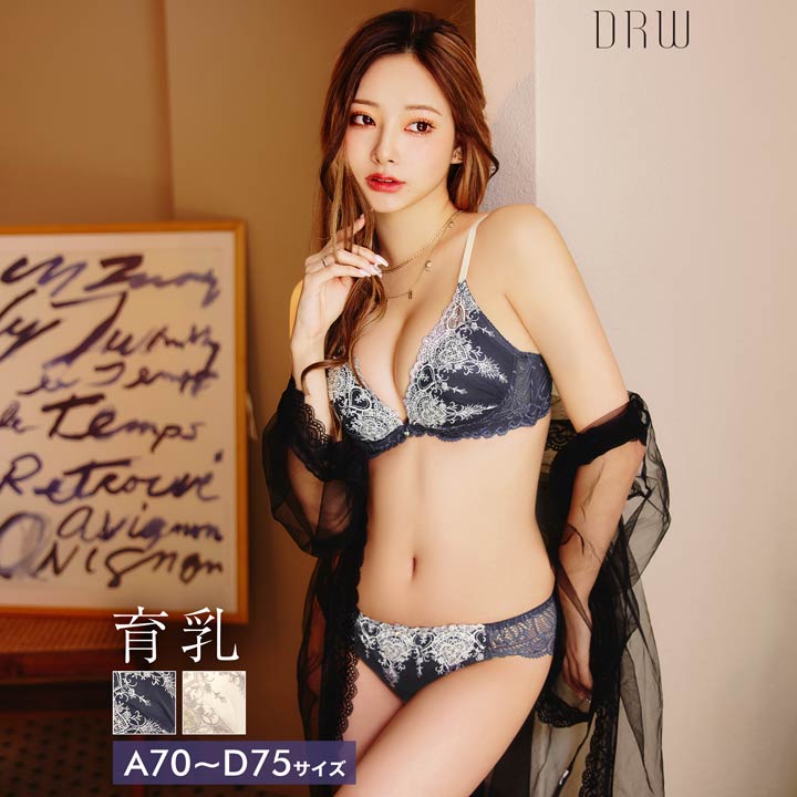 楽天dazzystore（デイジーストア）drw 育乳ブラジャー 脇高ブラジャー ショーツ セット 補正下着 ロイヤル ダマスクハート 育乳 脇高 ブラジャー フルバック ショーツ ブラジャー ショーツ セット 脇肉 贅肉 盛りブラ ブラ セット 下着 レディース セット