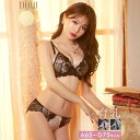 レーシィサテンローズ育乳脇高ブラジャー&フルバックショーツ
