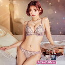 ダスティジュエルフラワー育乳脇高ブラジャー&フルバックショーツ