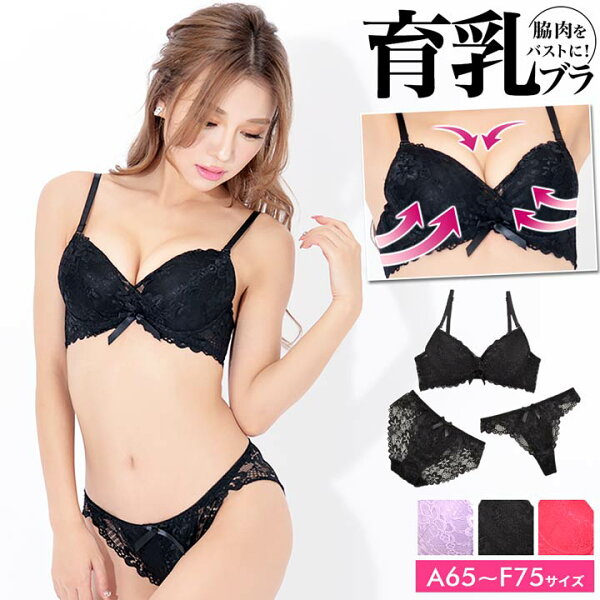 500円OFFクーポン 育乳ブラジャー脇高ブラジャーショーツセット補正下着総レース脇高育乳ブラジャー&フルバック&Tバックショ
