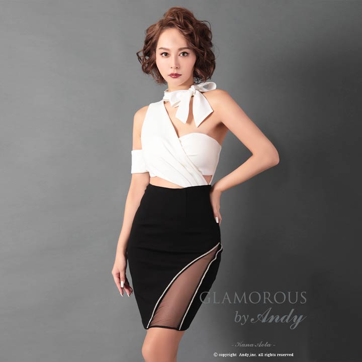 即日発送 デイジーストア キャバドレス キャバ ドレス アシメ トップ ネック リボン タイト ミニ ドレス [GLAMOROUS by Andy] | ドレス キャバ キャバドレス 大きいサイズ ドレス ワンピース ミニドレス セクシー ナイトドレス キャバクラ レディース ミニ丈