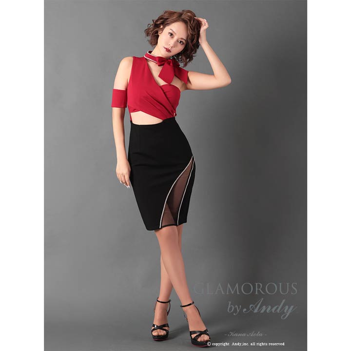 即日発送 デイジーストア キャバドレス キャバ ドレス アシメ トップ ネック リボン タイト ミニ ドレス [GLAMOROUS by Andy] | ドレス キャバ キャバドレス 大きいサイズ ドレス ワンピース ミニドレス セクシー ナイトドレス キャバクラ レディース ミニ丈