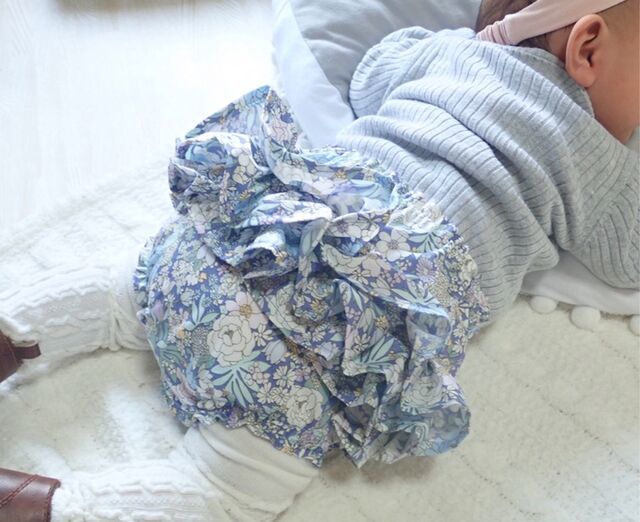 【BabyRito】ベビーブルマ ベビーパンツ フリルブルマ バック3段フリル 花柄 パー...