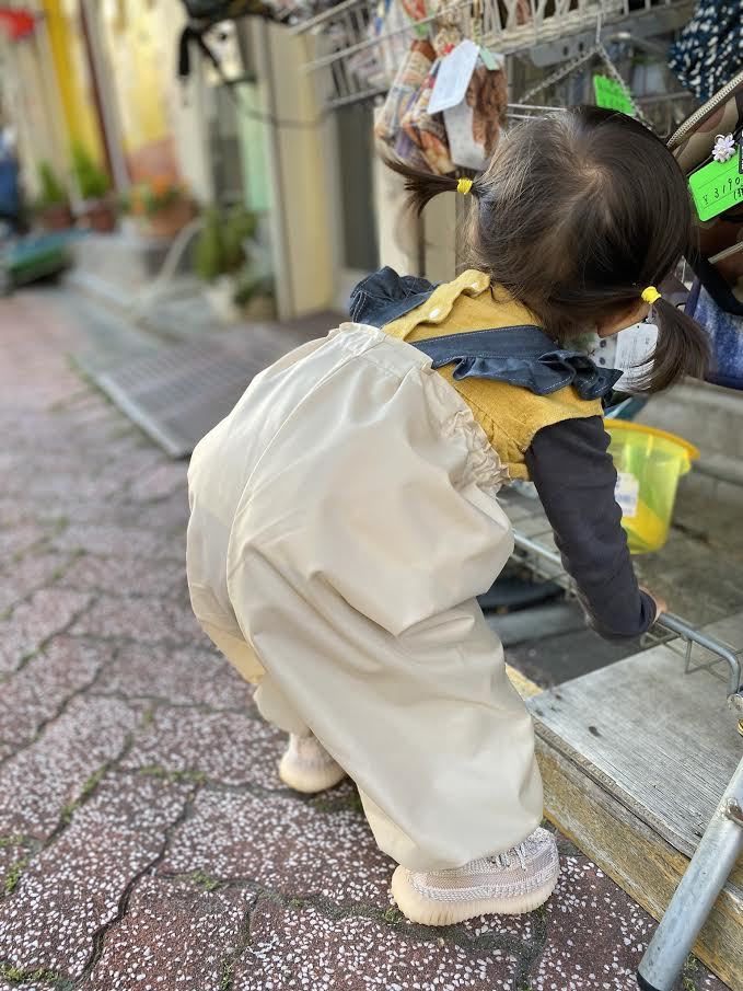 【訳ありSALE】当店通常価格\4,500→￥3,500砂場着 プレイウェア お砂場着 公園着 撥水 雨 水遊び ロング丈かぼちゃパンツ ベージュ かわいい 女の子服 おしゃれ ベビー服 レインウェア レインコート 砂遊び 80〜90cm