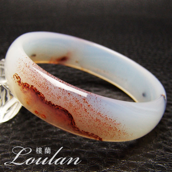 【高品質!数量限定入荷!】 デンドリチックアゲート 天然石バングル 内径約54mm 幅約14.5mm 約24.8g【限定1点モノ 2129-00-105-003...