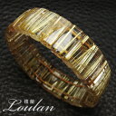 タイチンルチルクォーツ 天然石バングル 石サイズ約17.5×8mm-17.5×6mm 約53.0g 手首周りサイズ:約18.5cmのみ【限定1点モノ 2130-...