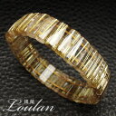 タイチンルチルクォーツ 天然石バングル 石サイズ約15.5×7.5mm-15.5×5.5mm 約44.5g 手首周りサイズ:約19.5cmのみ【限定1点モノ 2...